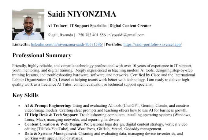 provide ai training, IT support, and content creation